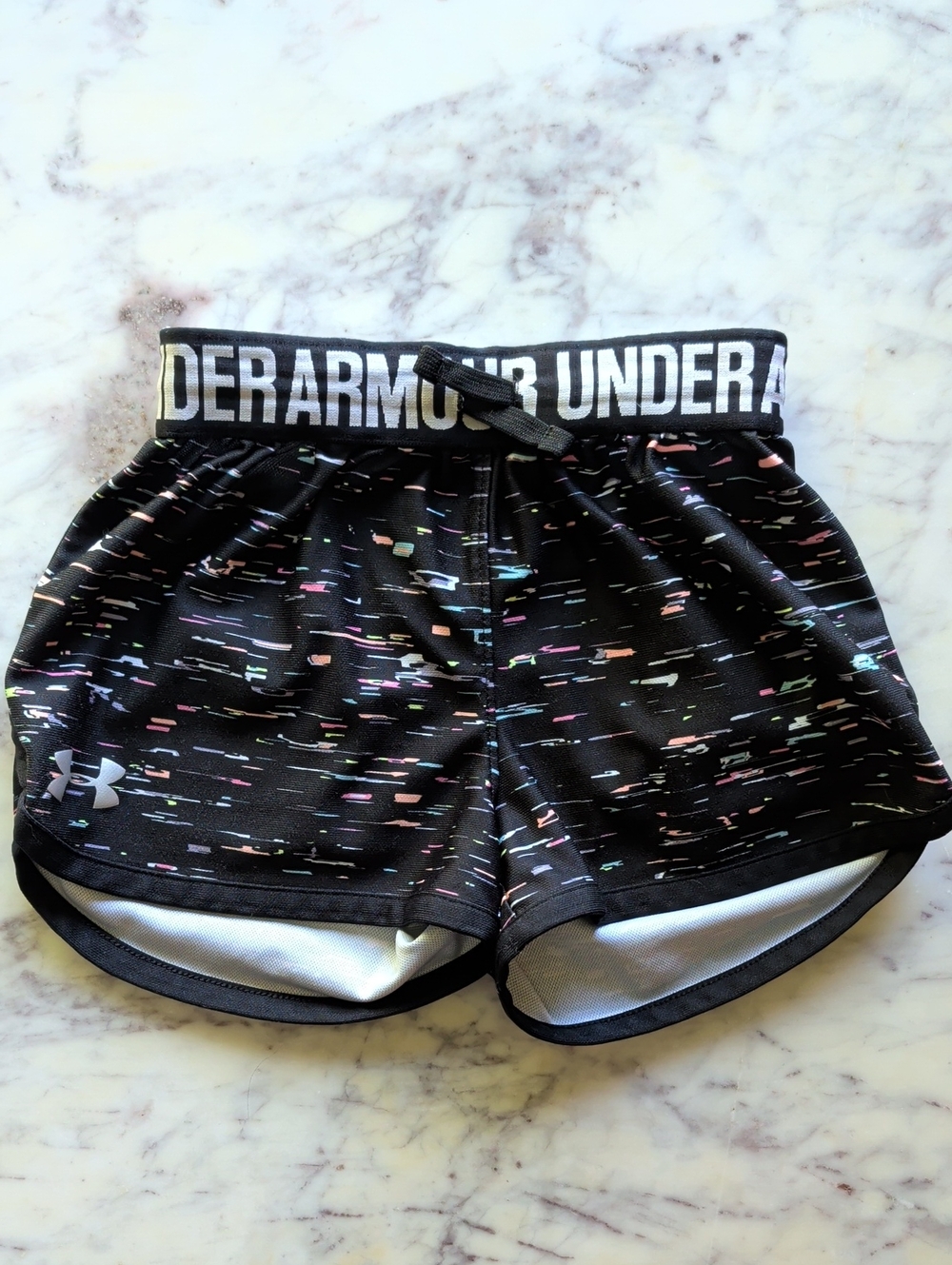 Under Armour Black Multi-Color Speckled Women's Athletic Shorts